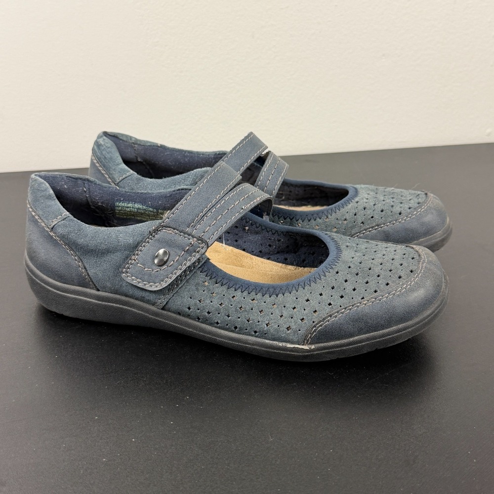 Earth Origins Paxton Pita Mary Jane Shoes Women's 9.5W Blue Suede Comfort Casual